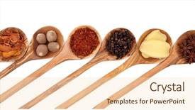  Presentation with saffron - Presentation theme with nutmeg star anise and mace background and a  colored foreground