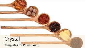  Presentation with saffron - Slide deck having nutmeg star anise and mace background and a  colored foreground