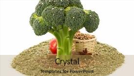  Presentation with spices - PPT theme consisting of nutmeg tree - broccoli and spices isolated background and a  colored foreground