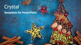  Presentation with cookies christmas - Presentation theme having nutmeg tree - christmas concept christmas cookies background and a ocean colored foreground