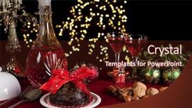  Presentation with christmas dinner - PPT layouts featuring nutmeg tree - christmas dinner table with xmas background and a  colored foreground