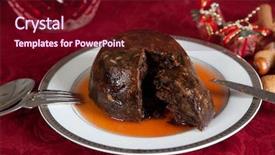  Presentation with christmas dinner - Amazing PPT theme having blue background with a blue sign with gold trim design template backdrop and a dark gray colored foreground