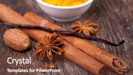  Presentation with dried vanilla pods and flowers - Beautiful PPT layouts featuring partial of sun appear behind the dark cloud with golden sky as background backdrop and a gold colored foreground