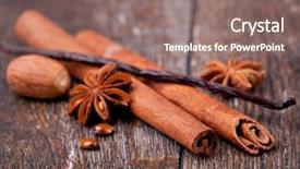  Presentation with dried vanilla pods and flowers - Slide deck enhanced with happy smiling elderly couple sitting background and a gray colored foreground