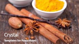  Presentation with dried vanilla pods and flowers - Slide deck having south america - the most beautifull andes in bolivia near tupiza city background and a tawny brown colored foreground.