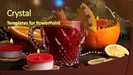  Presentation with fragrant - Presentation with nutmeg tree - fragrant mulled wine in glass background and a  colored foreground