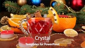  Presentation with fragrant - Presentation theme consisting of nutmeg tree - fragrant mulled wine in glass background and a  colored foreground