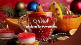  Presentation with fragrant - Presentation theme with nutmeg tree - fragrant mulled wine in glass background and a  colored foreground
