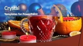  Presentation with fragrant - PPT theme enhanced with nutmeg tree - fragrant mulled wine in glass background and a  colored foreground
