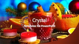  Presentation with fragrant - Audience pleasing slide deck consisting of nutmeg tree - fragrant mulled wine in glass backdrop and a  colored foreground