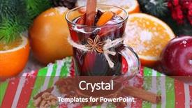 Presentation with mulled wine - Audience pleasing presentation theme consisting of nutmeg tree - fragrant mulled wine in glass backdrop and a  colored foreground