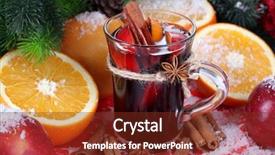  Presentation with fragrant - Presentation with nutmeg tree - fragrant mulled wine in glass background and a  colored foreground