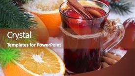  Presentation with fragrant - Beautiful presentation theme featuring nutmeg tree - fragrant mulled wine in glass backdrop and a  colored foreground