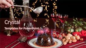  Presentation with brandy - Beautiful theme featuring nutmeg tree - hand serving burning brandy backdrop and a wine colored foreground