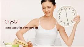  Presentation with clock - Beautiful slide deck featuring nutri o - picture of beautiful woman backdrop and a lemonade colored foreground