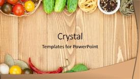  Presentation with pasta - PPT theme featuring nutricion - fresh ingredients for cooking pasta background and a lemonade colored foreground