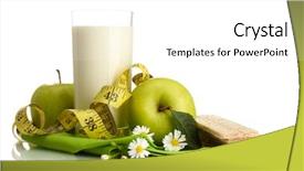  Presentation with kefir - Cool new presentation theme with nutricion - glass of kefir green apples backdrop and a white colored foreground
