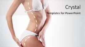  Presentation with healthy nutrition - PPT theme having nutrient cycles - sporty fit and beautiful body background and a  colored foreground