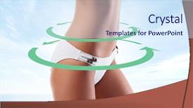  Presentation with healthy nutrition - Slide set with nutrient cycles - sporty fit and beautiful body background and a sky blue colored foreground