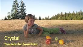  Presentation with moving about nature - Presentation theme enhanced with nutrion kids - cute little girl relaxing background and a  colored foreground