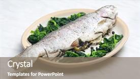  Presentation with herbs - Slides enhanced with nutritio - bream baked with italian herbs background and a  colored foreground