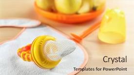  Presentation with tarjeta baby shower - PPT theme featuring baby's nibbler and bib background and a lemonade colored foreground