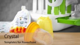  Presentation with light - Audience pleasing theme consisting of baby's nibbler on light background backdrop and a  colored foreground