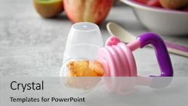  Presentation with abused baby - PPT theme enhanced with baby's nibbler on light background background and a light gray colored foreground