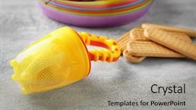  Presentation with baby growth and development - Cool new PPT layouts with baby's nibbler on light background backdrop and a  colored foreground