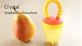  Presentation with pear - Amazing theme having baby's nibbler and ripe backdrop and a lemonade colored foreground