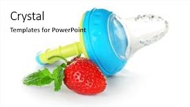  Presentation with strawberry - Beautiful slide deck featuring baby's nibbler and ripe backdrop and a  colored foreground