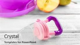  Presentation with baby ultrasound and stetoscope - Audience pleasing slide deck consisting of baby's nibbler on table backdrop and a  colored foreground