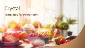  Presentation with dining - Theme with nutrition - balanced diet cooking culinary background and a cream colored foreground