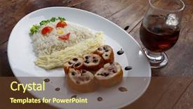  Presentation with rice - Beautiful slides featuring baby s nutrition - children's meal with rice meat backdrop and a tawny brown colored foreground