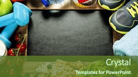  Presentation with food sport - Colorful PPT layouts enhanced with nutrition - different tools for sport backdrop and a tawny brown colored foreground