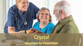  Presentation with female doctor - Beautiful theme featuring nutrition - female doctor or nurse serving backdrop and a tawny brown colored foreground