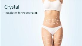  Presentation with sporty - Colorful presentation theme enhanced with nutrition - fit sporty and beautiful female backdrop and a sky blue colored foreground