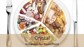  Presentation with balance diet - Cool new slide set with nutrition - food balance products backdrop and a coral colored foreground