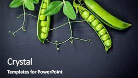  Presentation with technology green and black - Slides consisting of nutrition - green peas on black slate background and a tawny brown colored foreground
