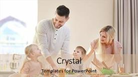  Presentation with breakfast - Audience pleasing slide deck consisting of nutrition - happy family having breakfast backdrop and a coral colored foreground