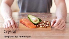  Presentation with healthy people - Slide deck having nutrition - healthy lifestyle diet and people background and a coral colored foreground