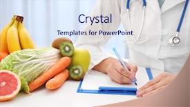  Presentation with diet - Beautiful presentation theme featuring nutrition - nutritionist doctor writing diet plan backdrop and a sky blue colored foreground