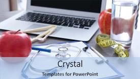  Presentation with weight loss - Audience pleasing slides consisting of clinical nutrition - nutritionist's workplace in clinic weight backdrop and a light blue colored foreground