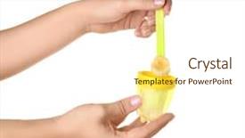  Presentation with baby - PPT layouts having woman filling baby's nibbler background and a cream colored foreground
