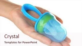  Presentation with baby - Presentation design consisting of woman holding baby's nibbler background and a  colored foreground