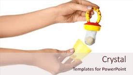  Presentation with baby in womb - Amazing slide deck having woman holding baby's nibbler backdrop and a lemonade colored foreground