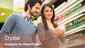  Presentation with supermarket - Amazing theme having nutrition - young couple choosing food backdrop and a coral colored foreground