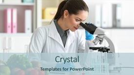  Presentation with laboratory food - Presentation theme with nutrition - young female nutritionist testing food background and a lemonade colored foreground