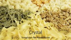  Presentation with macaroni - PPT layouts featuring nutrition 3d - close of uncooked macaroni mixed background and a  colored foreground