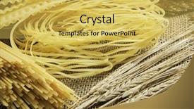  Presentation with macaroni - Colorful PPT theme enhanced with nutrition 3d - close of uncooked macaroni mixed backdrop and a  colored foreground